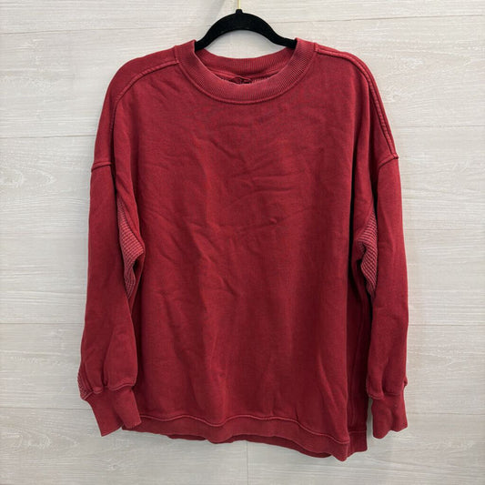 Aerie Red Long Sleeve Pullover Small