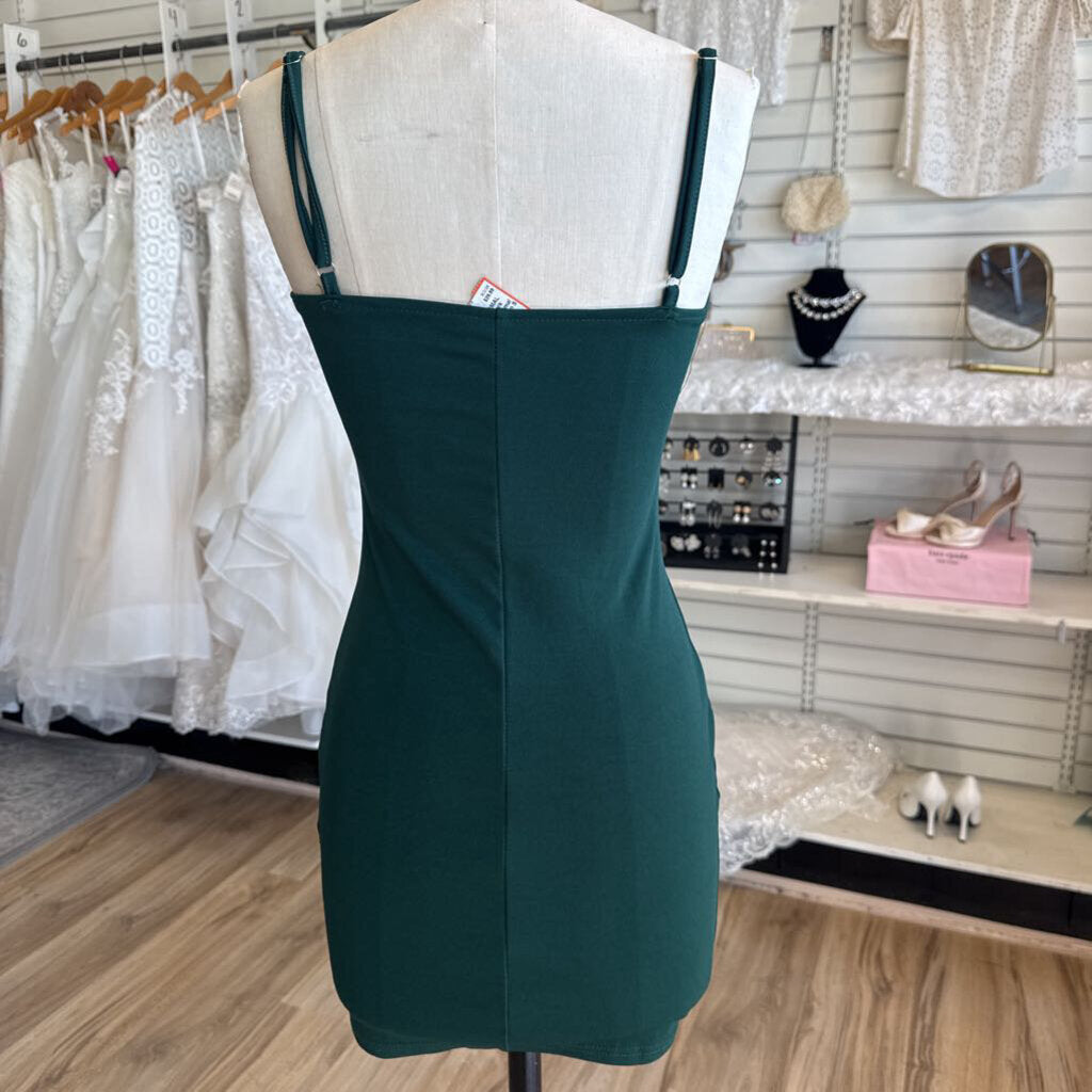 Dark Green Short Formal Dress Small