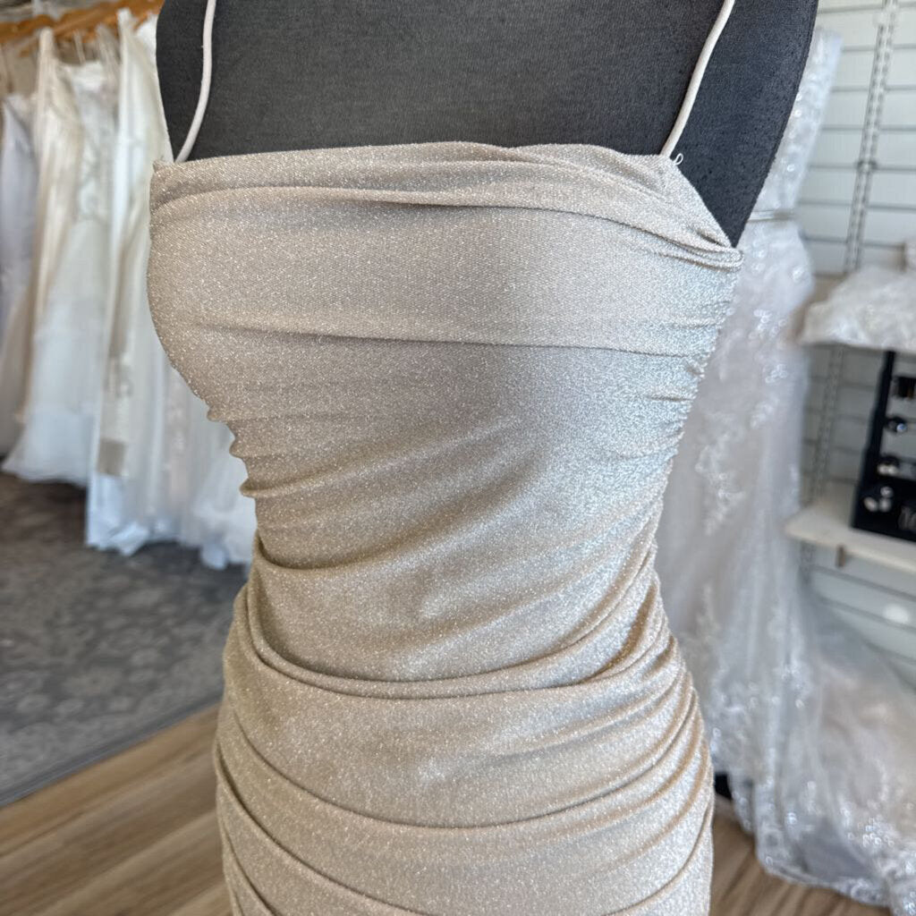 Gold Shimmer Short Formal Dress Small