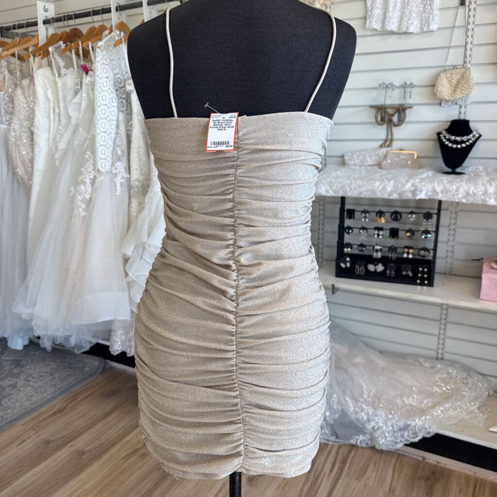 Gold Shimmer Short Formal Dress Small