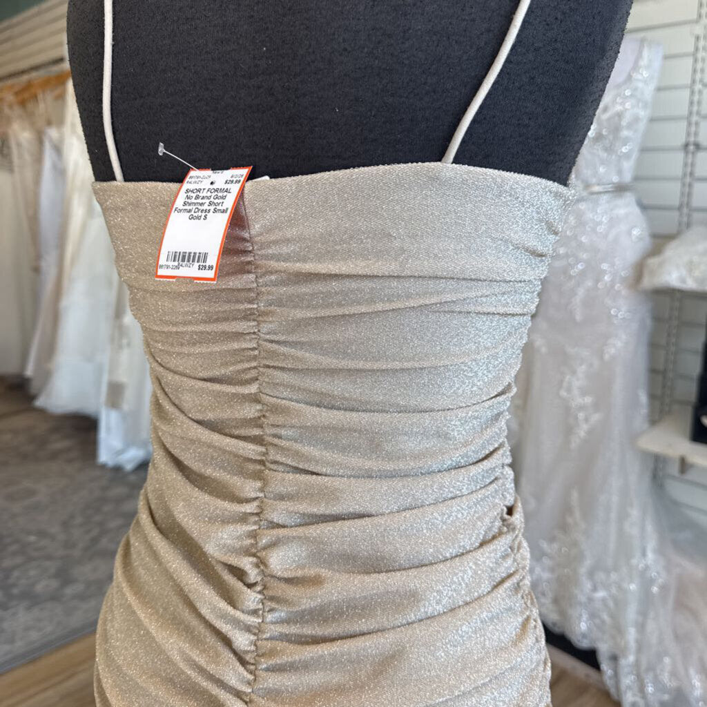 Gold Shimmer Short Formal Dress Small
