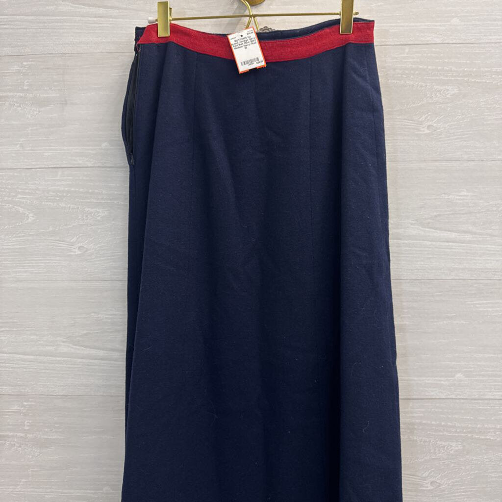 Vintage Navy/ Red Belt Maxi Skirt Medium
