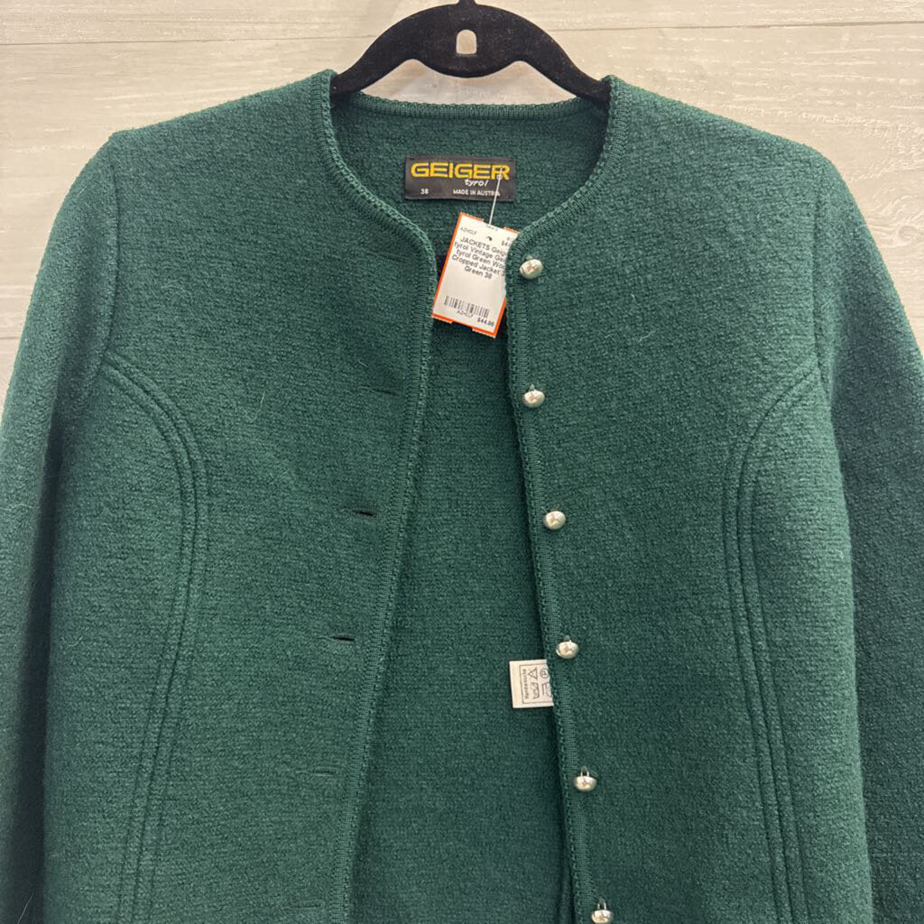 Vintage Geiger tyrol Green Wool Cropped Jacket 38