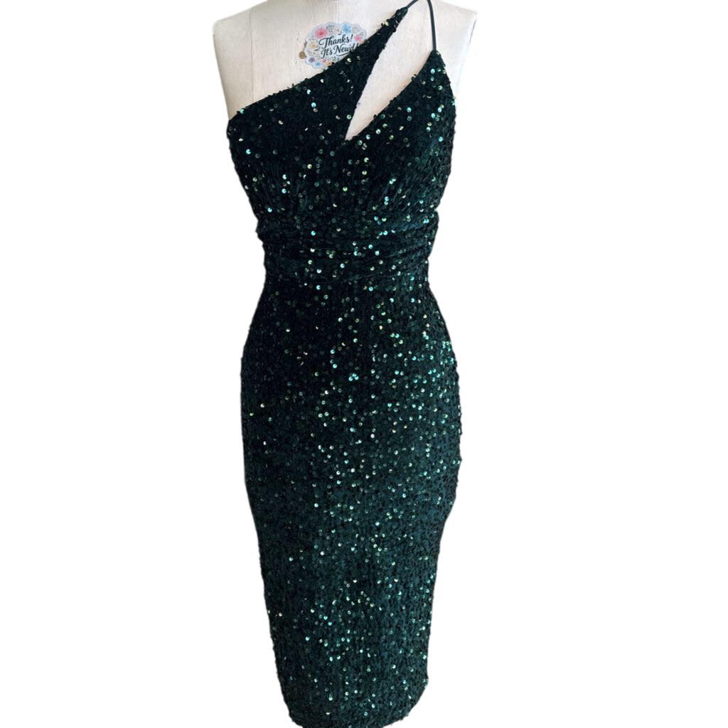 Hello Molly Green Sequin Short Formal Dress 4