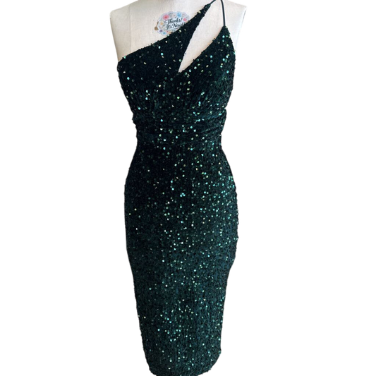 Hello Molly Green Sequin Short Formal Dress 4