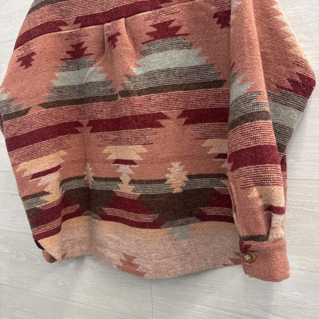 Blu Pepper Mauve/ Multi Print Shacket Small