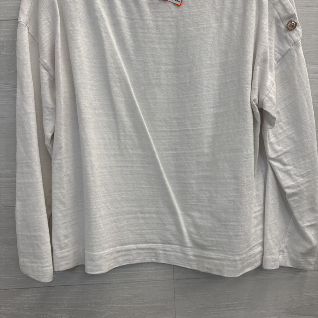 Loft White Long Sleeve Top Large