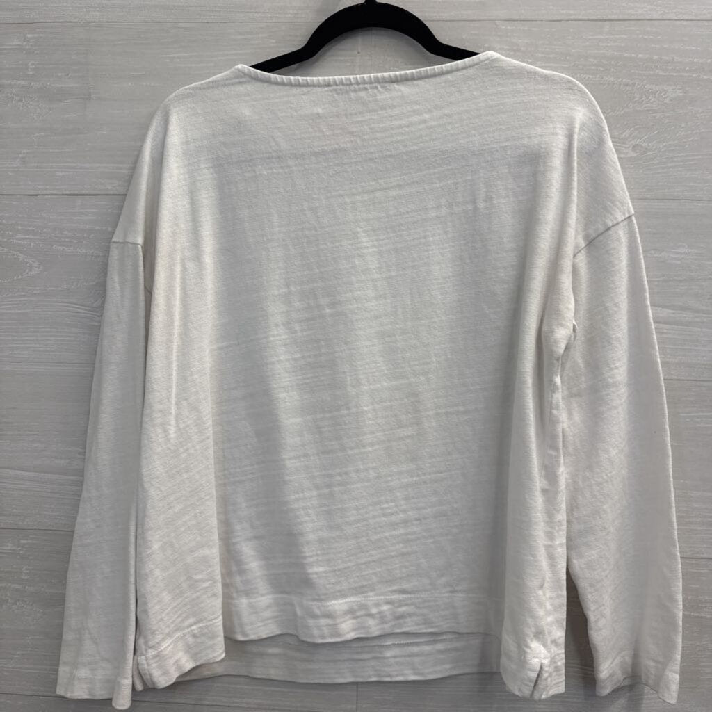 Loft White Long Sleeve Top Large