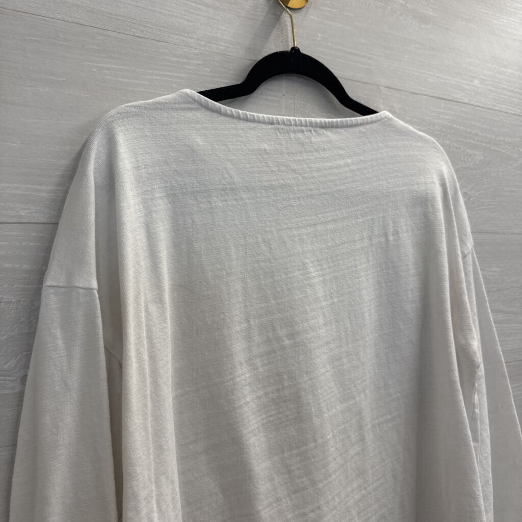 Loft White Long Sleeve Top Large