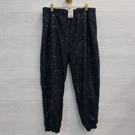 Serra Black Sequin Jogger Pants Large