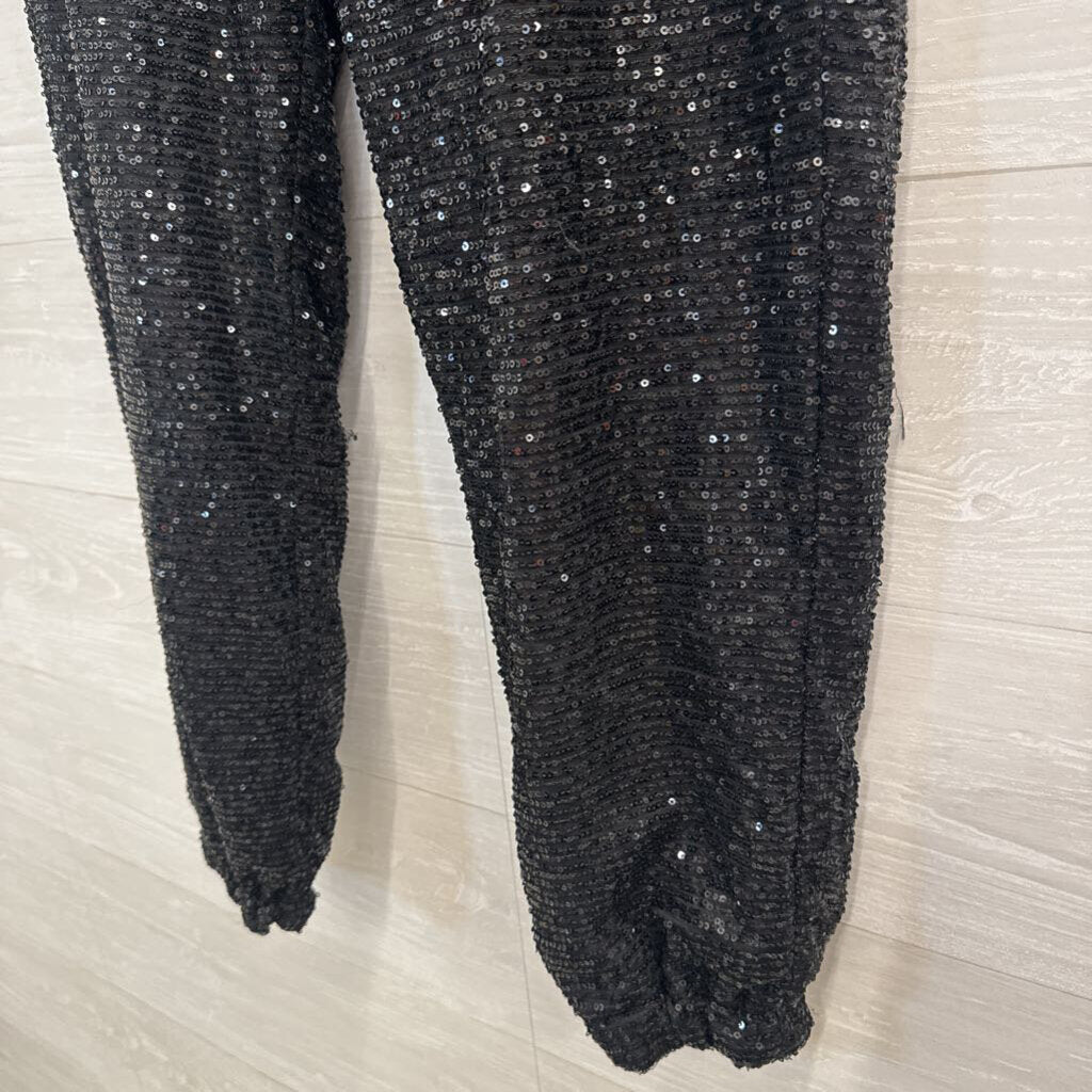 Serra Black Sequin Jogger Pants Large
