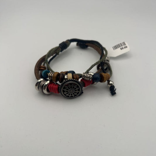 Multi Layered Leather Charm Bracelet