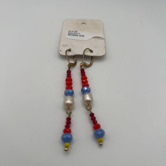 Bead and Pearl Dangle Earrings