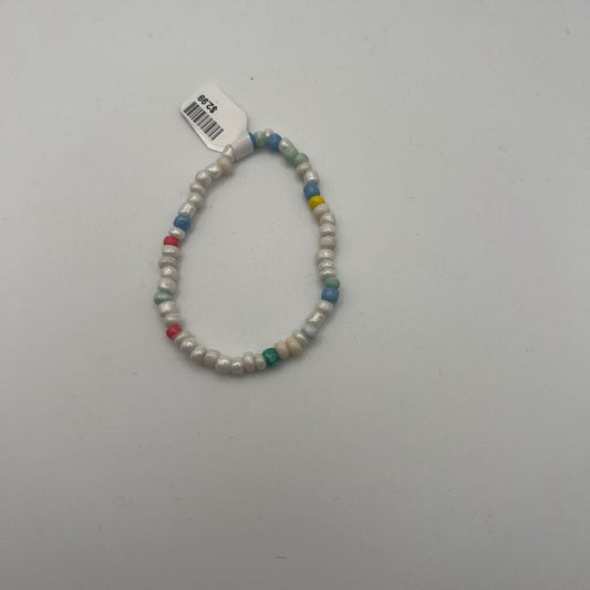 White Beaded Stretchy Bracelet