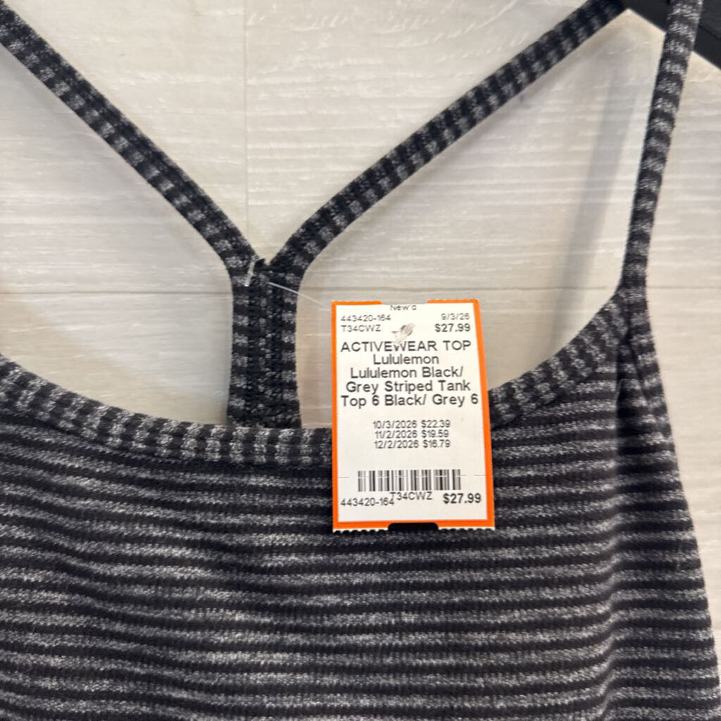 Lululemon Black/ Grey Striped Tank Top 6