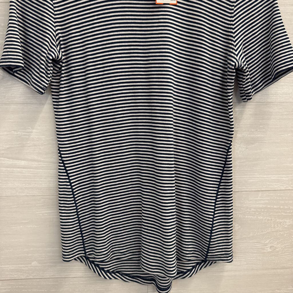 Lululemon Navy/ White Striped Short Sleeve Top Medium