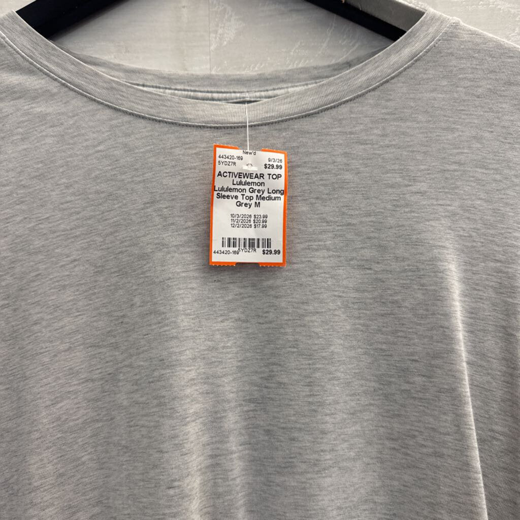 Lululemon Grey Long Sleeve Top Medium