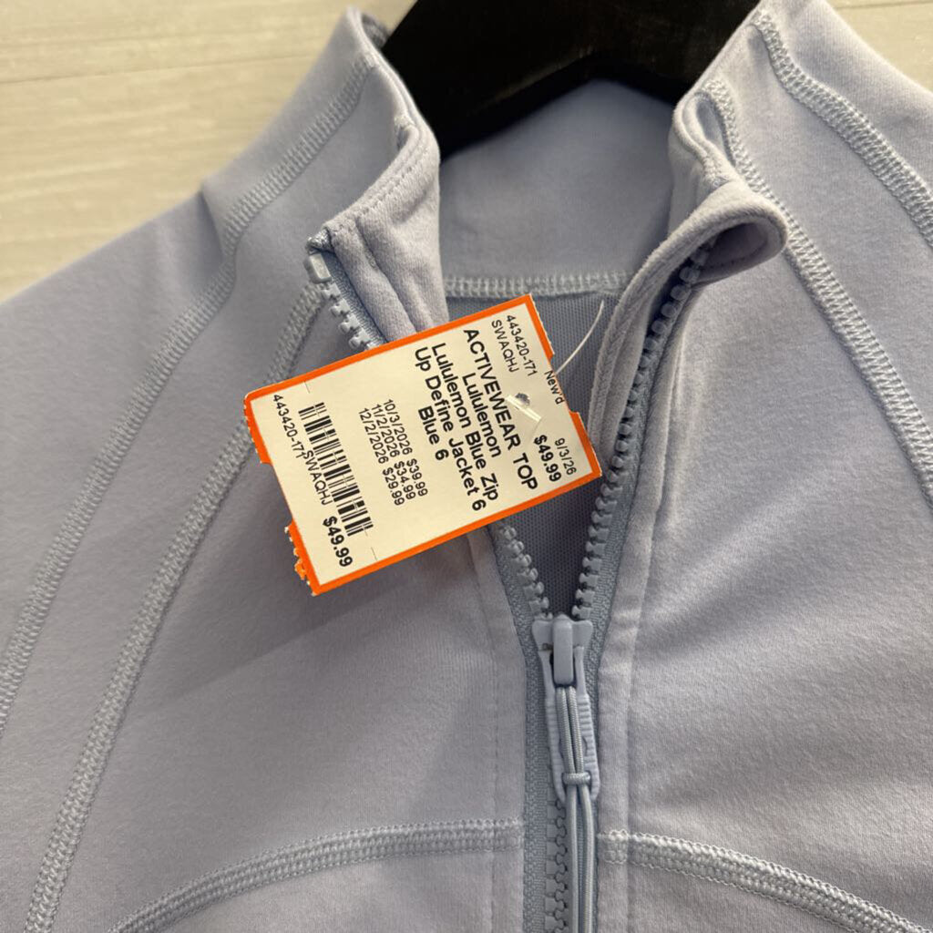 Lululemon Blue Zip Up Define Jacket 6