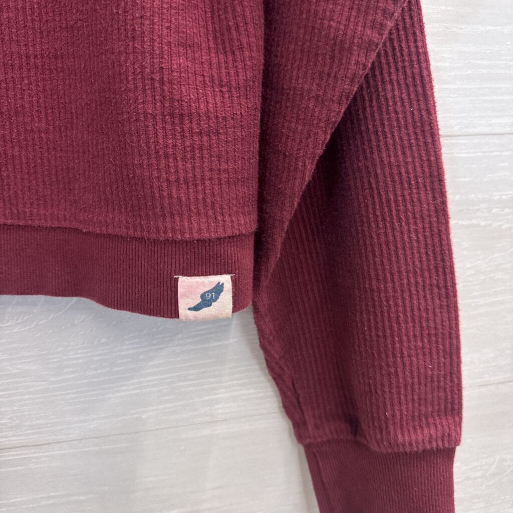 Unwind Burgundy Cropped Virginia Tech Long Sleeve Top Large