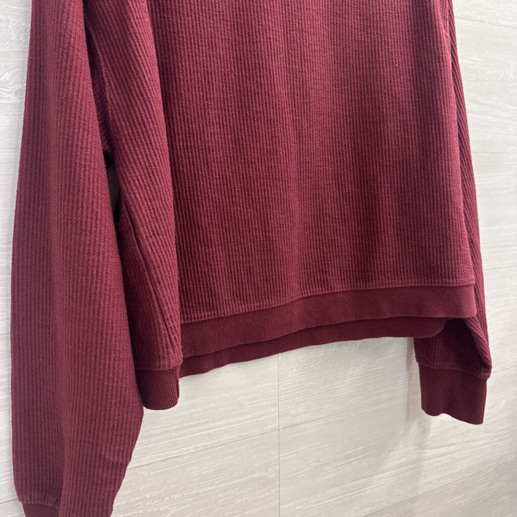Unwind Burgundy Cropped Virginia Tech Long Sleeve Top Large