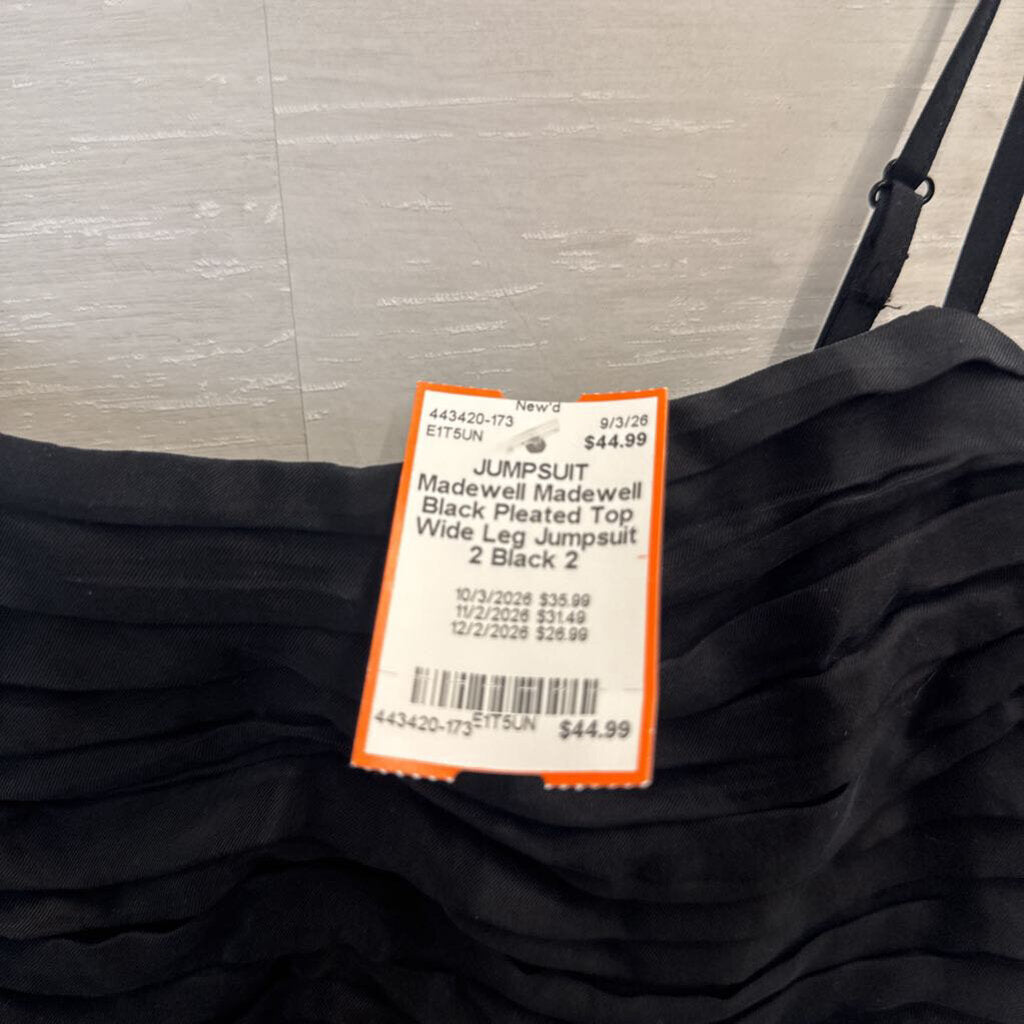 Madewell Black Pleated Top Wide Leg Jumpsuit 2