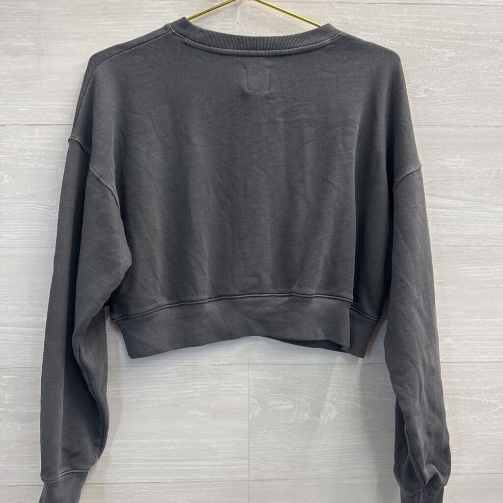 Gap Disney Grey/ Black Cropped Mickey Pullover Extra Small