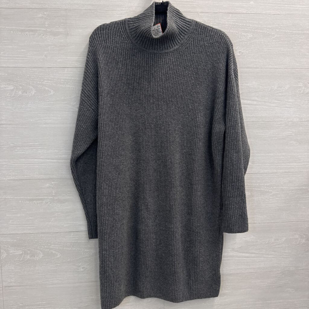 Gap Grey Knit Mock Neck Long Sleeve Sweater Dress Small