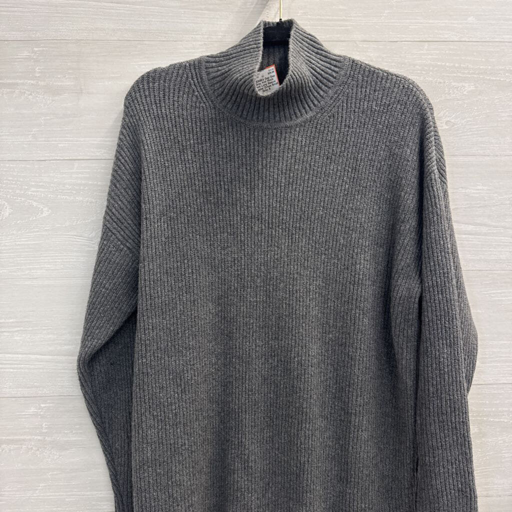 Gap Grey Knit Mock Neck Long Sleeve Sweater Dress Small