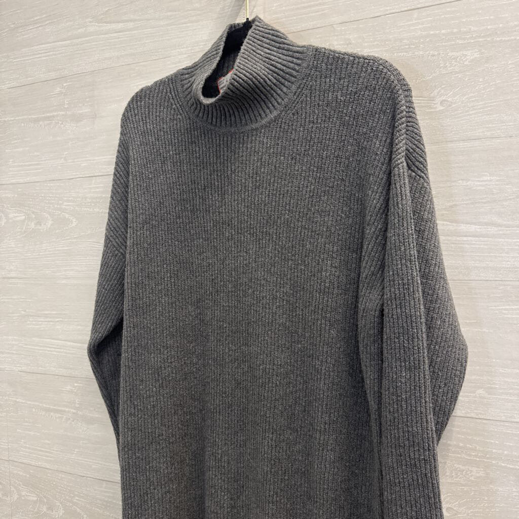 Gap Grey Knit Mock Neck Long Sleeve Sweater Dress Small