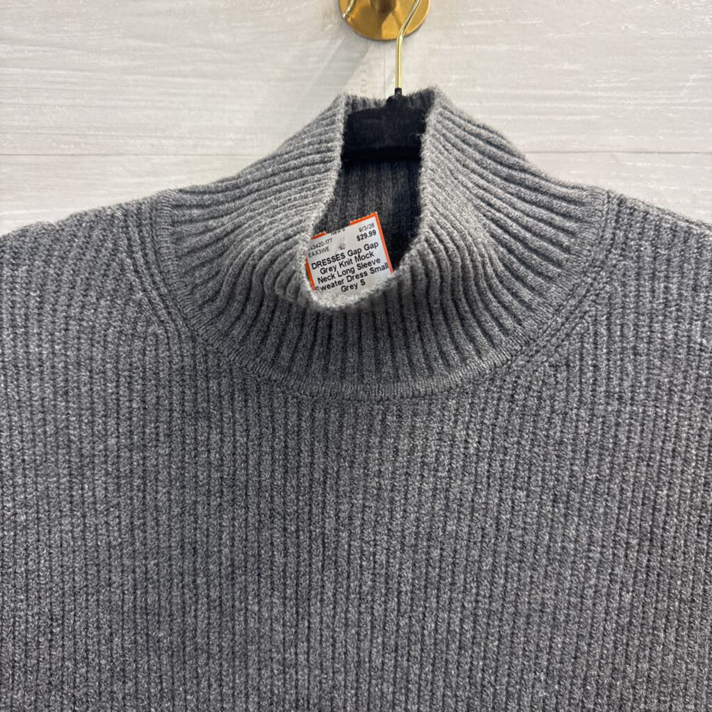 Gap Grey Knit Mock Neck Long Sleeve Sweater Dress Small