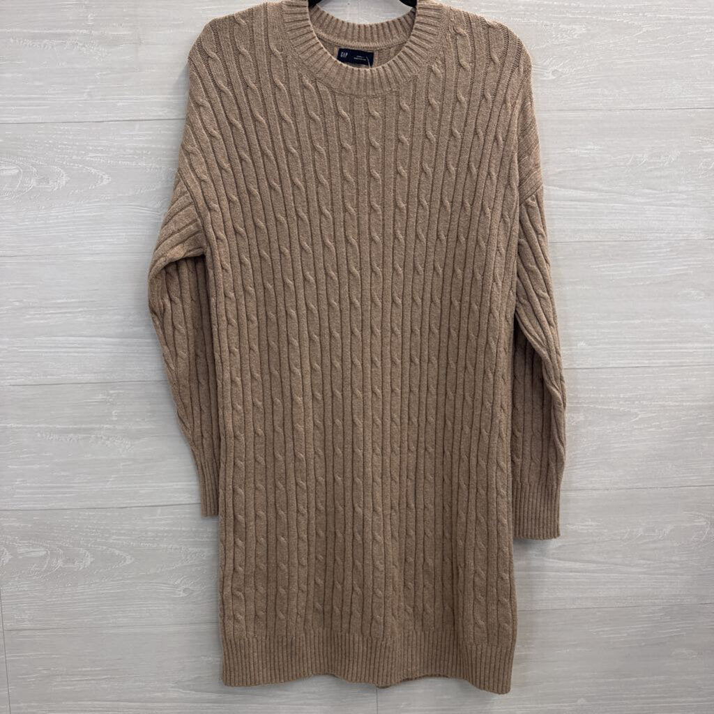 Gap Brown Cable Knit Long Sleeve Sweater Dress Small