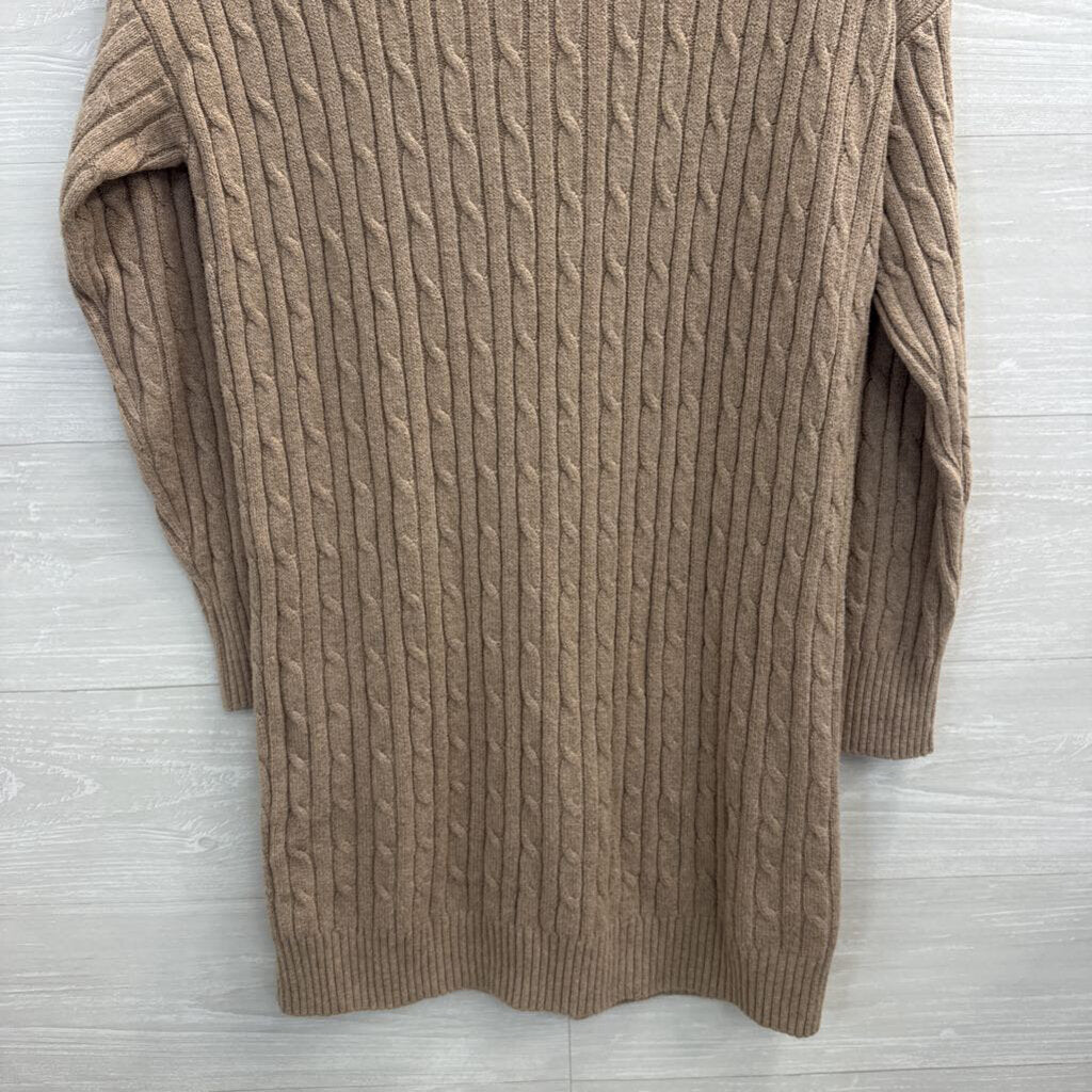 Gap Brown Cable Knit Long Sleeve Sweater Dress Small