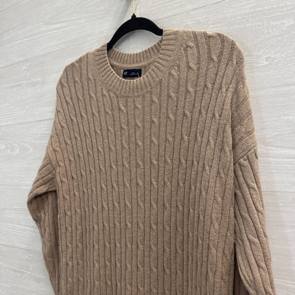 Gap Brown Cable Knit Long Sleeve Sweater Dress Small