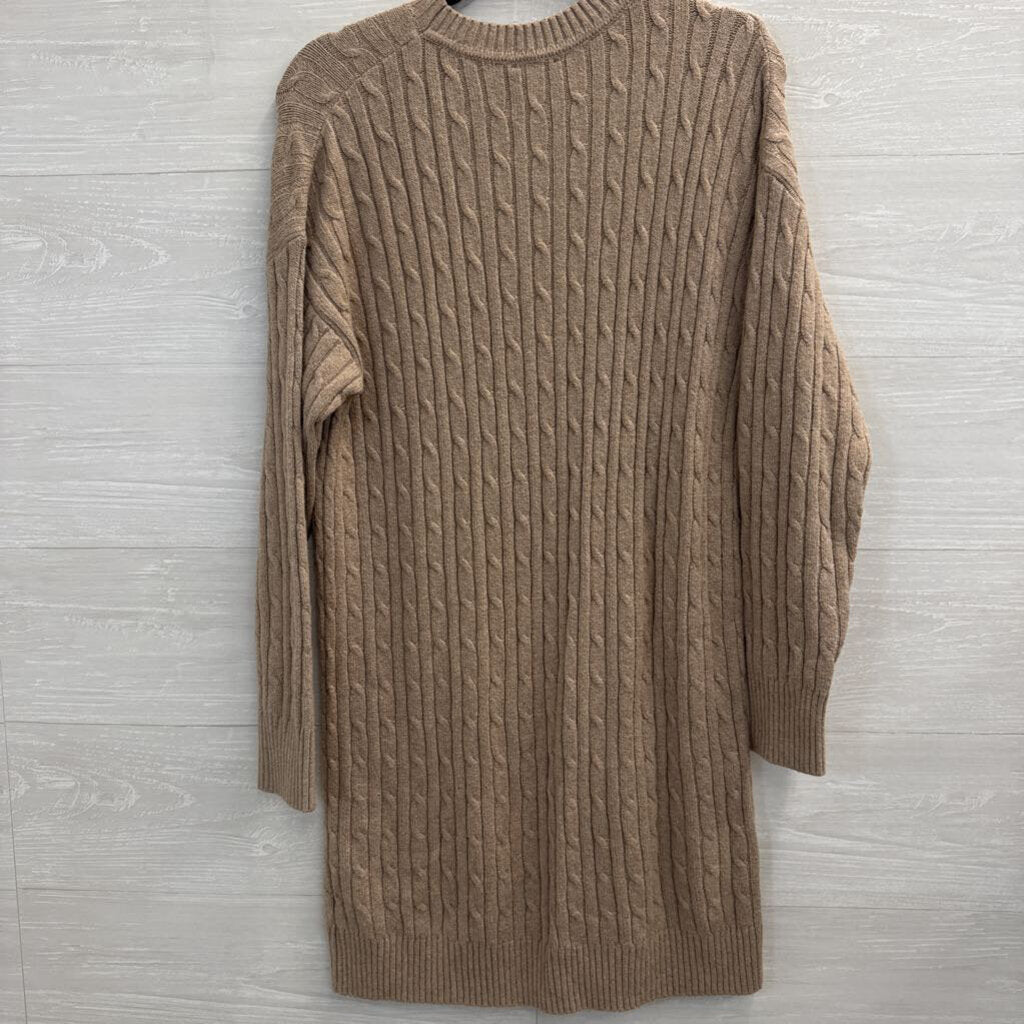 Gap Brown Cable Knit Long Sleeve Sweater Dress Small