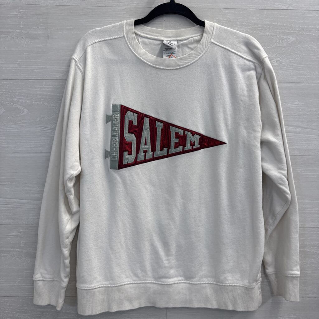 Varsity Spirit White Salem Cheerleader Crewneck Sweatshirt Small