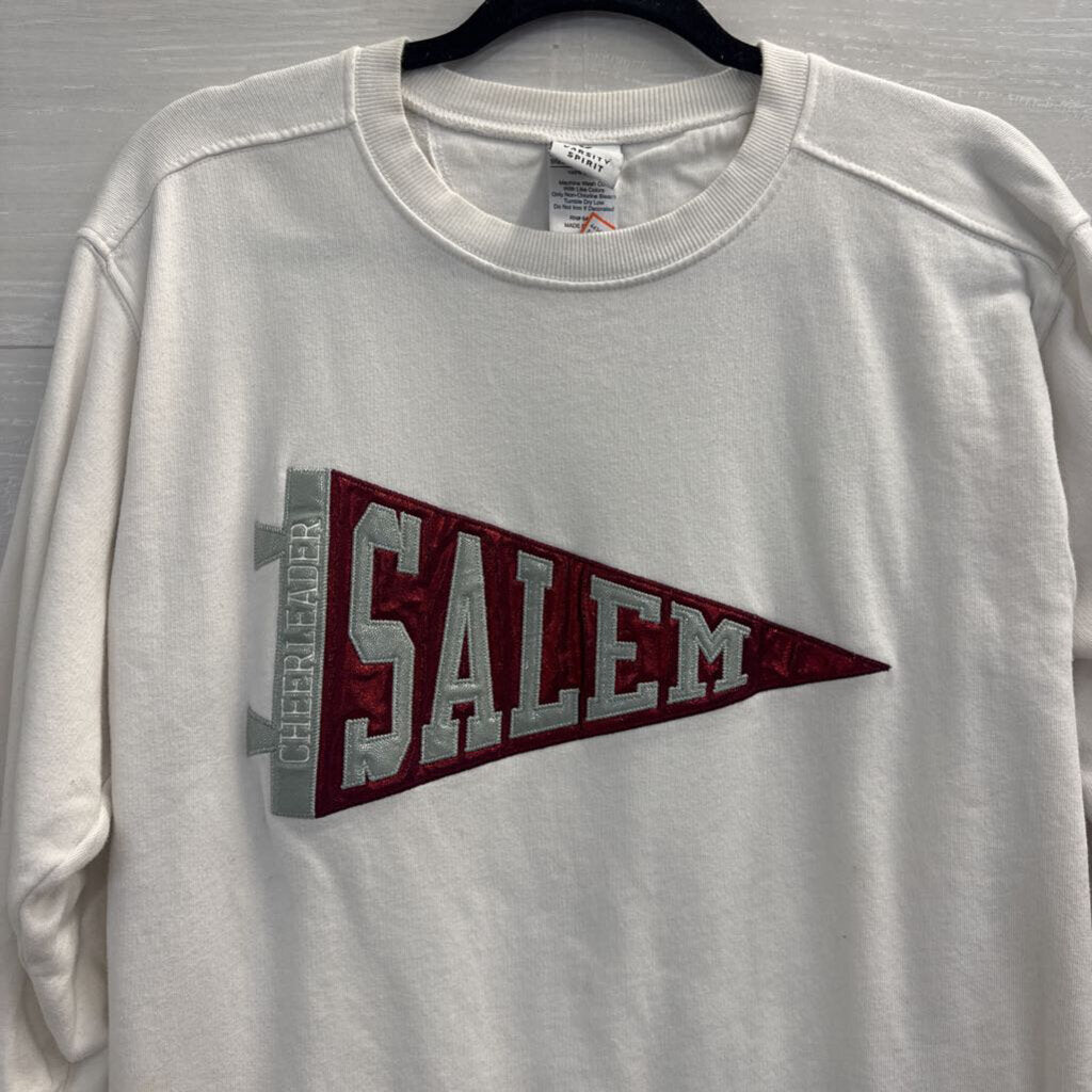 Varsity Spirit White Salem Cheerleader Crewneck Sweatshirt Small