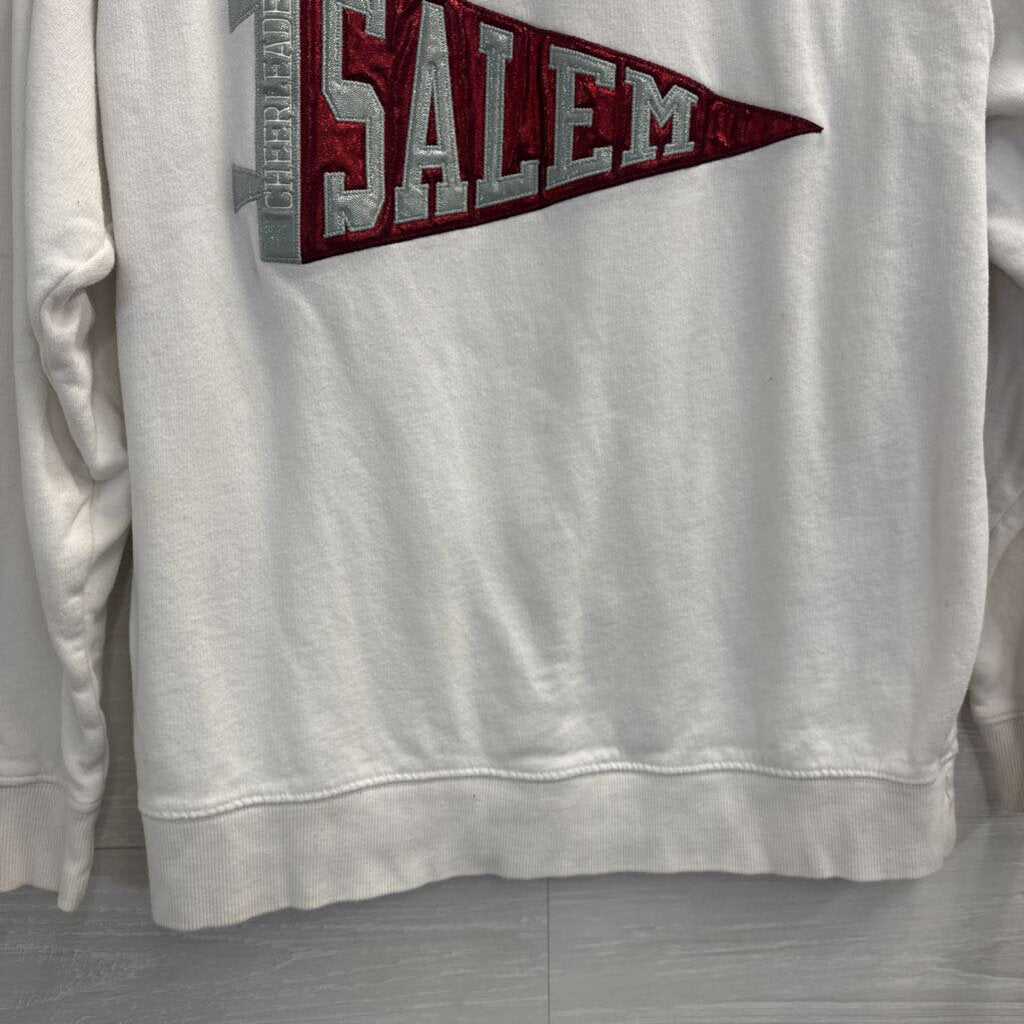 Varsity Spirit White Salem Cheerleader Crewneck Sweatshirt Small