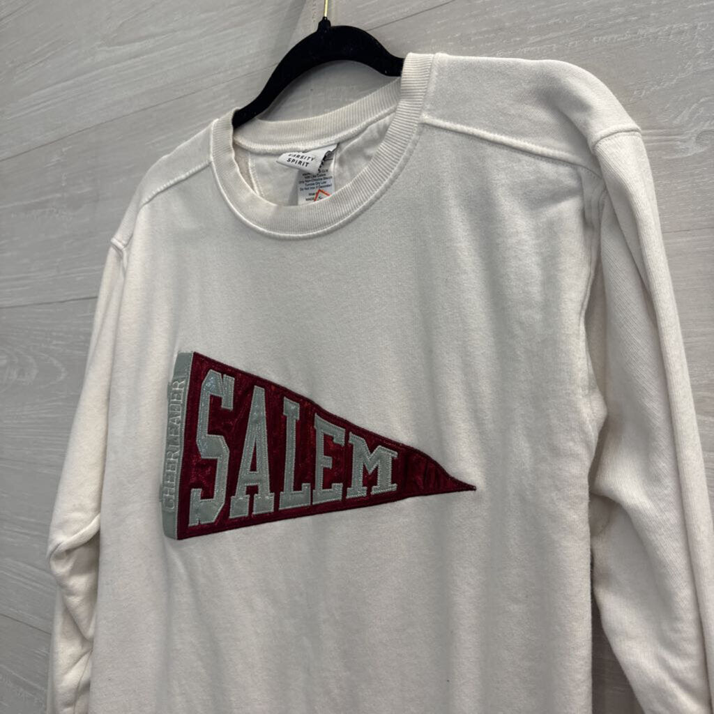 Varsity Spirit White Salem Cheerleader Crewneck Sweatshirt Small