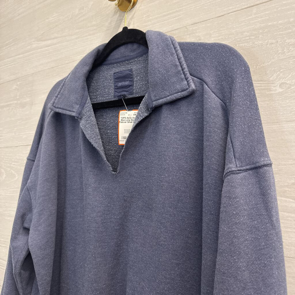 Aerie Blue Long Sleeve Pullover Small