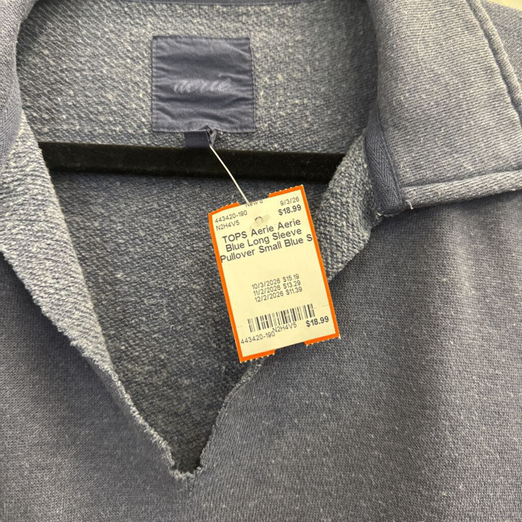 Aerie Blue Long Sleeve Pullover Small