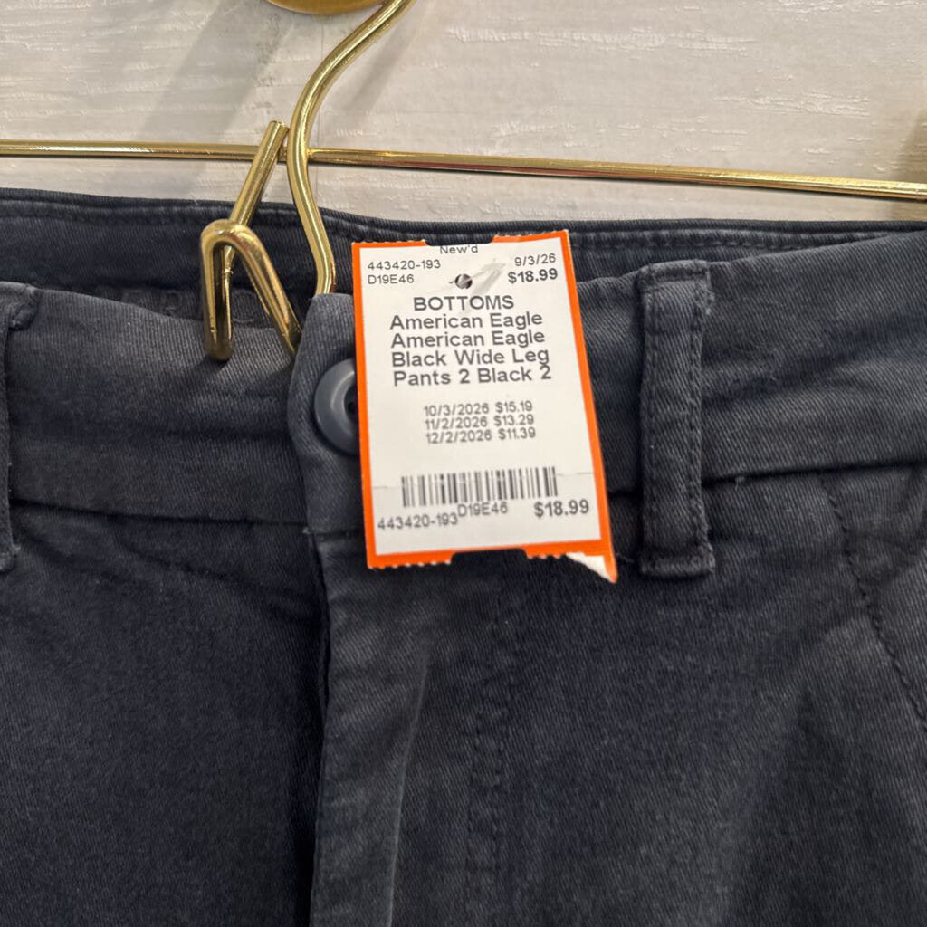 American Eagle Black Wide Leg Pants 2