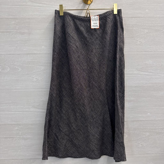 Flax Black/ White 100% Linen Midi Skirt Small