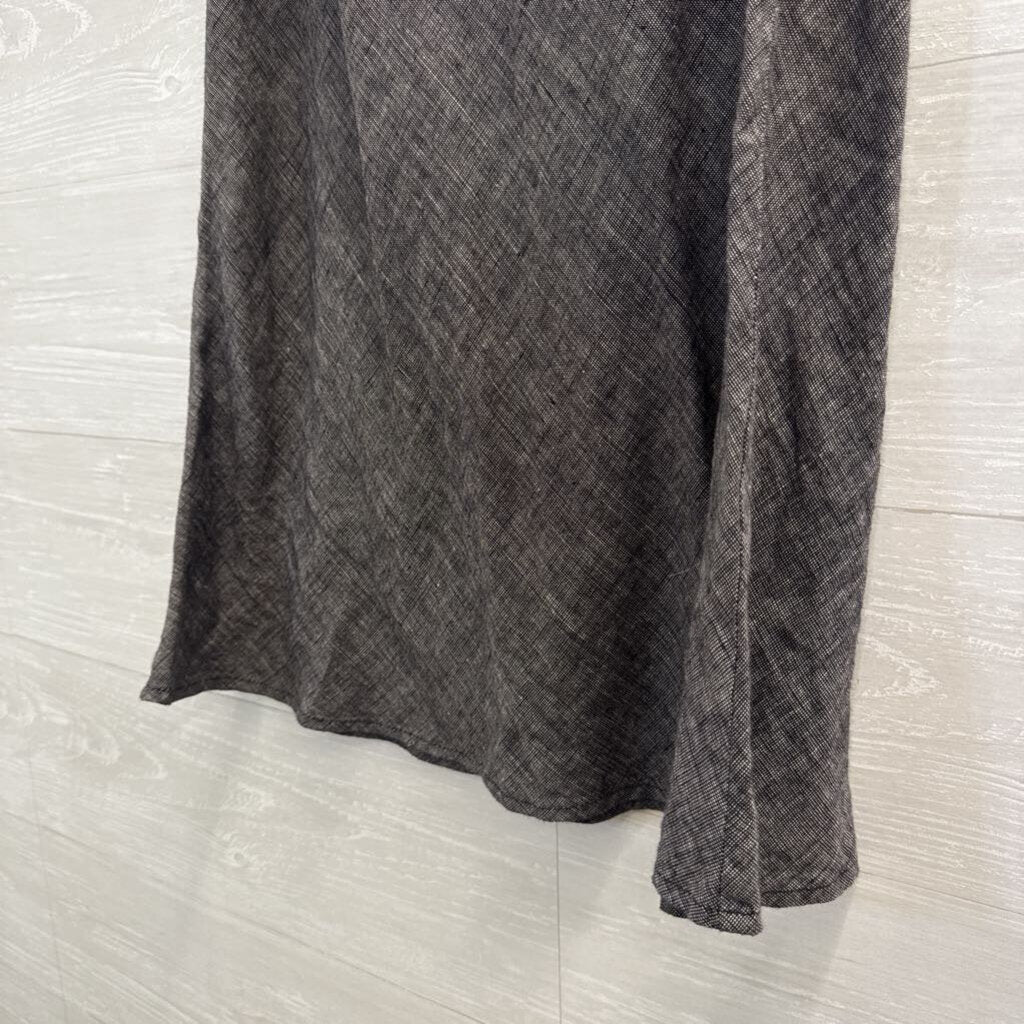 Flax Black/ White 100% Linen Midi Skirt Small