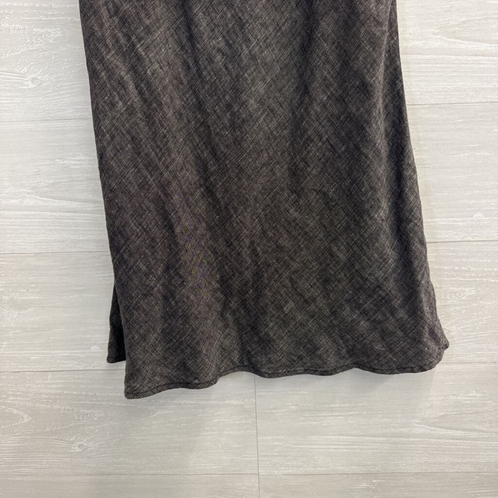 Flax Black/ White 100% Linen Midi Skirt Small
