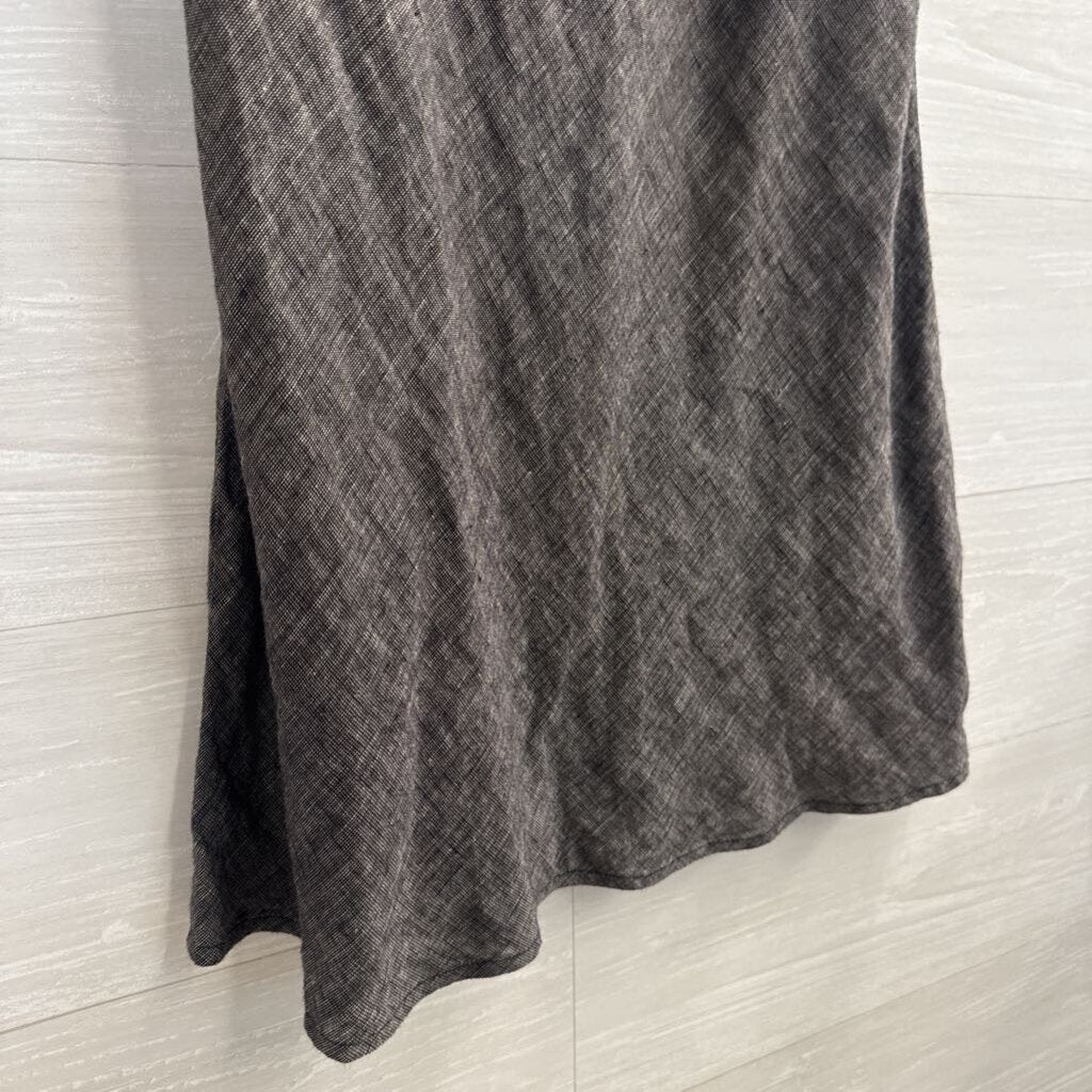 Flax Black/ White 100% Linen Midi Skirt Small