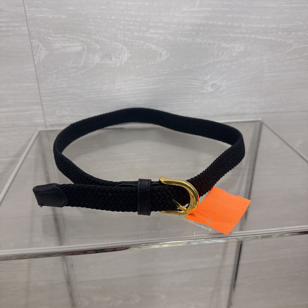 Black Woven Stretchy Belt Small