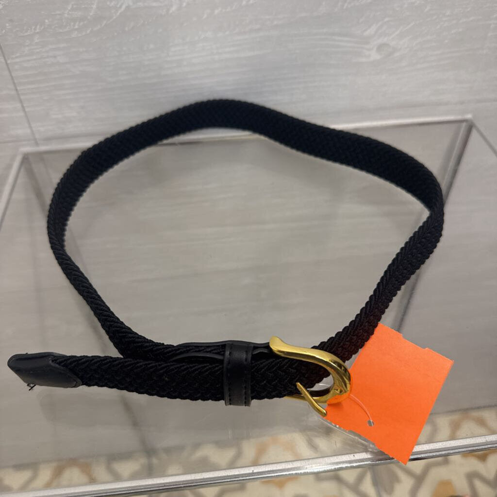 Black Woven Stretchy Belt Small