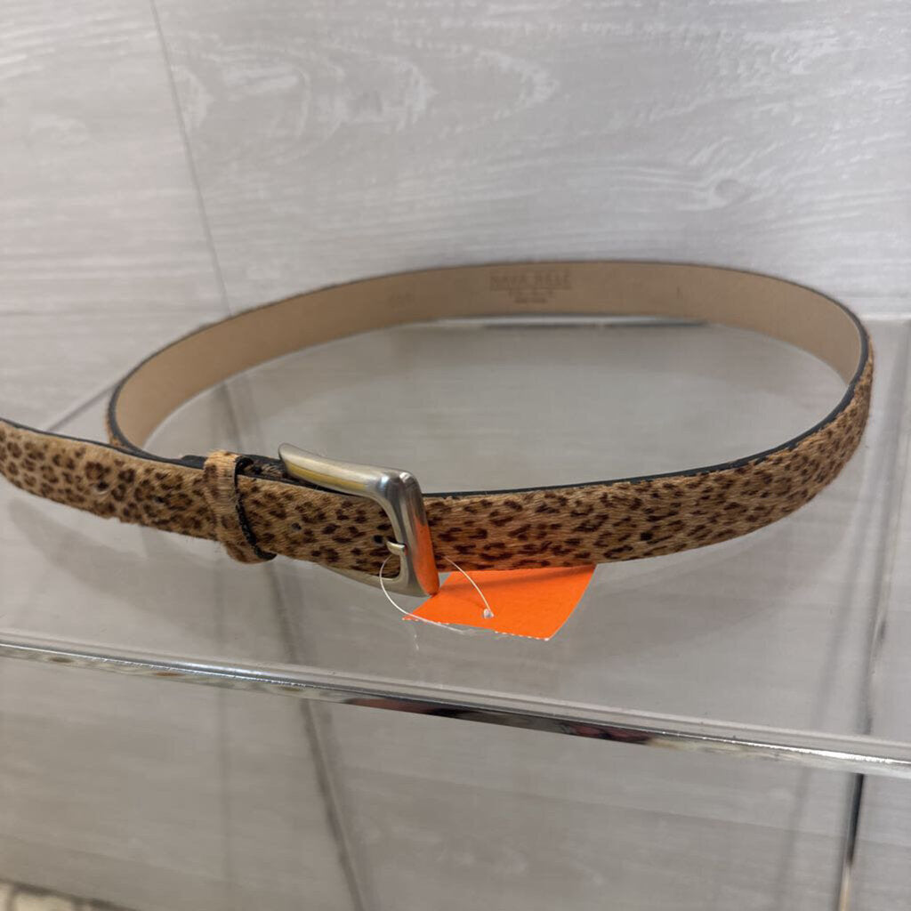 Nava Belt Leopard Print Calf Hair Belt Large