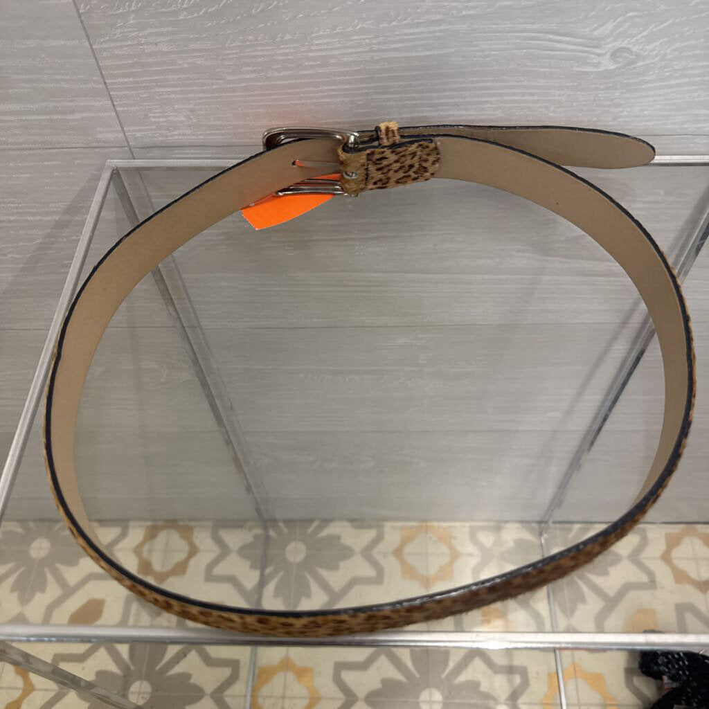 Nava Belt Leopard Print Calf Hair Belt Large
