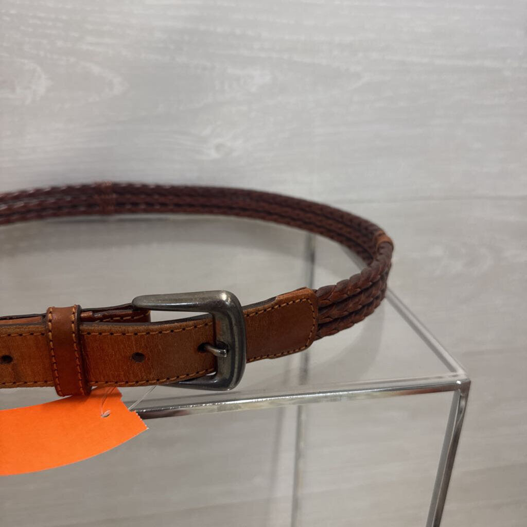 Billy Belts Brown Woven Leather Belt 36
